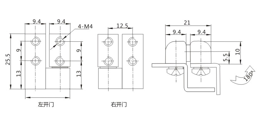 CL203-3铰链尺寸图