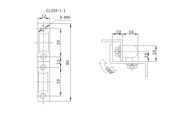 CL204-1-1铰链尺寸图