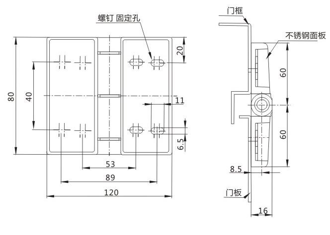 CL220-3铰链尺寸图